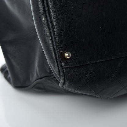 Chanel Calfskin Stitched XL Weekender Black 15 of 24