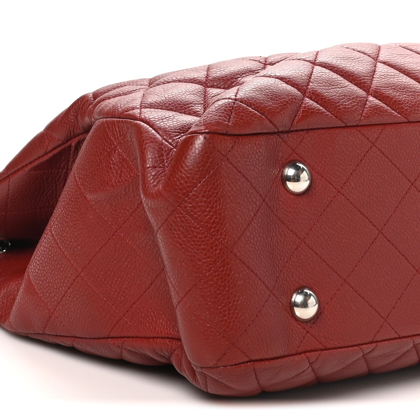 Caviar Quilted Flap Tote Red
