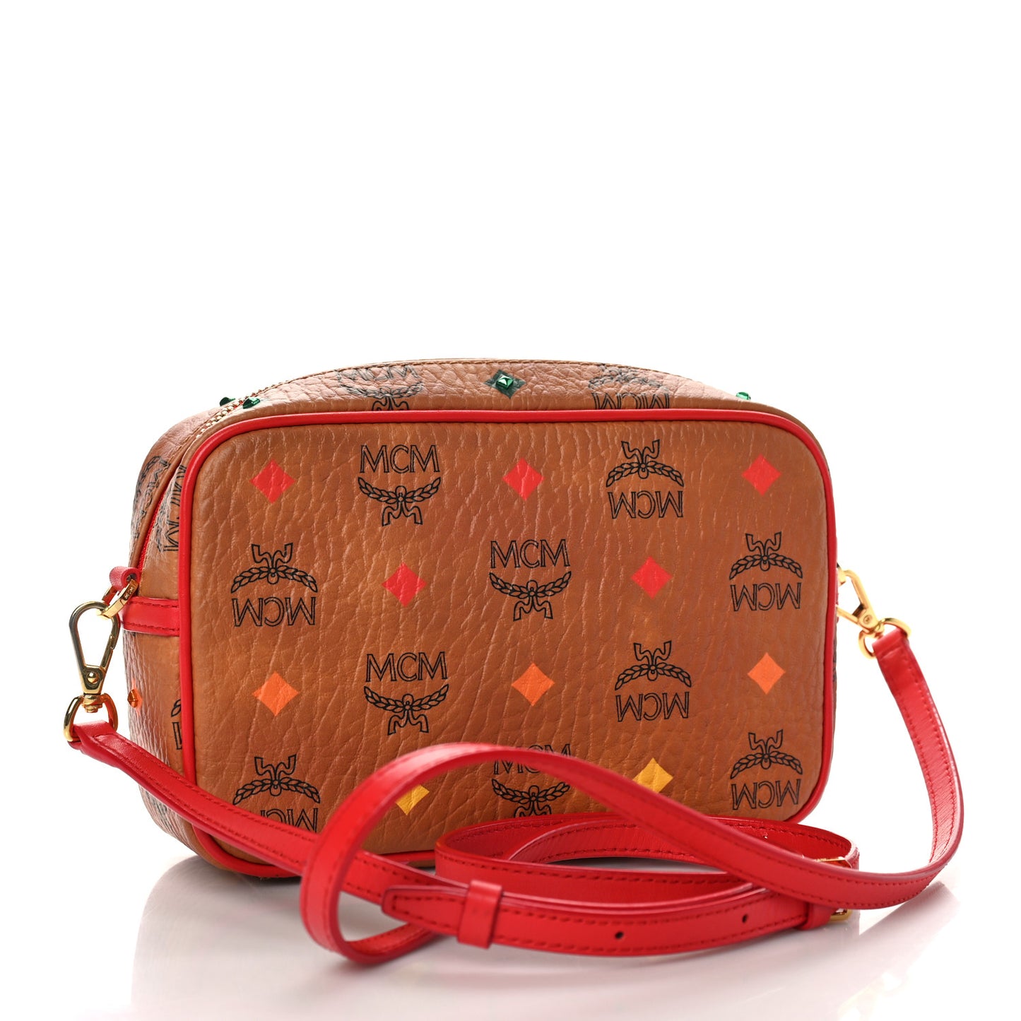 Skyoptic Visetos Spectrum Diamond Camera Bag Cognac Red