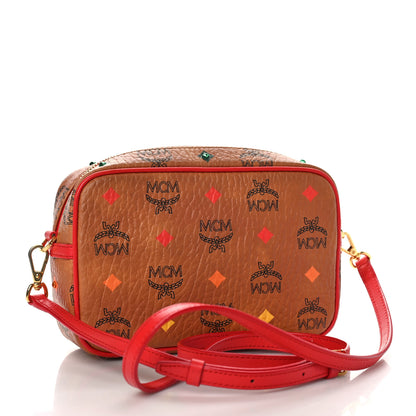 MCM Skyoptic Visetos Spectrum Diamond Camera Bag Cognac Red 3 of 8