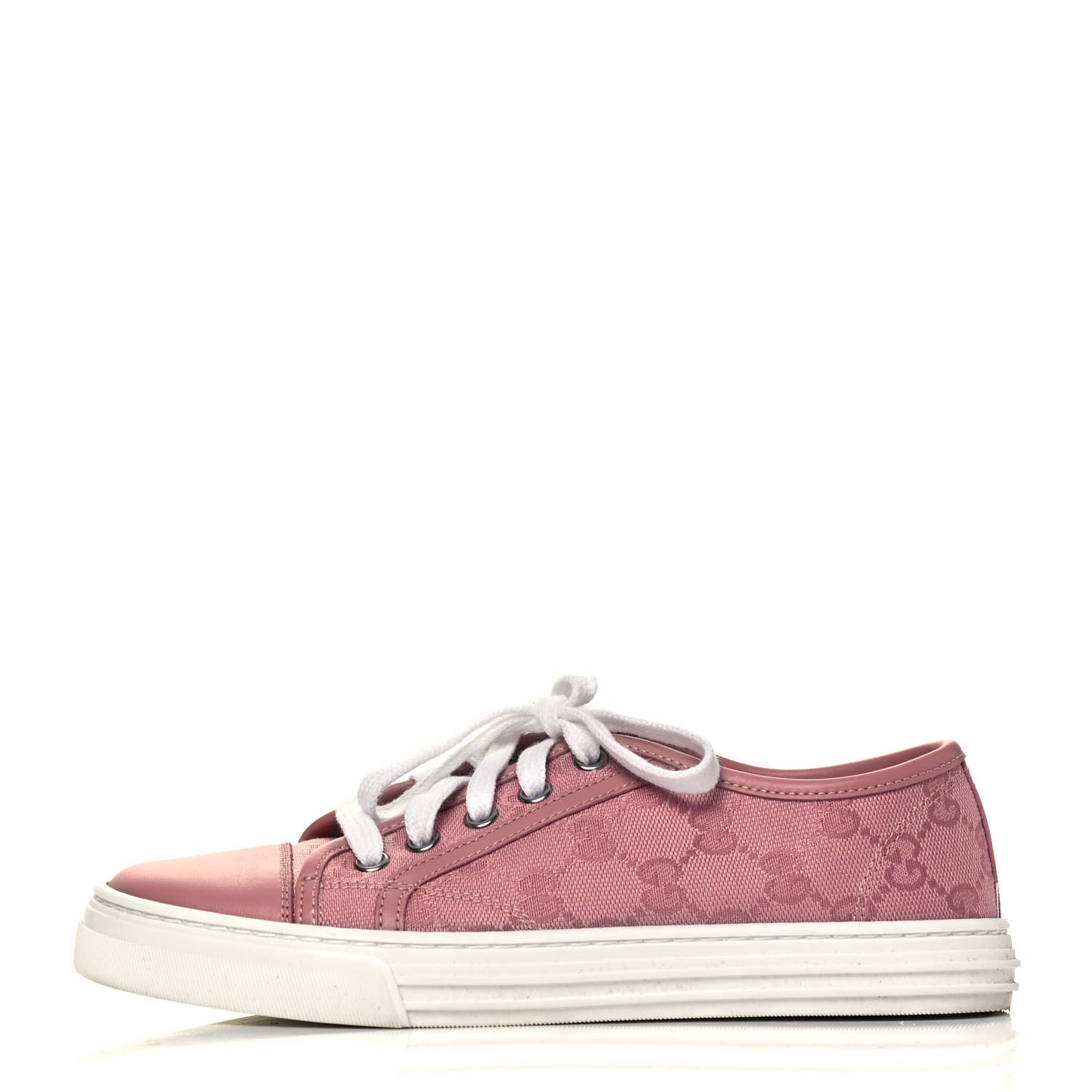 GG Monogram Calfskin Womens Low Top Sneakers 35 Pink Soft Pink
