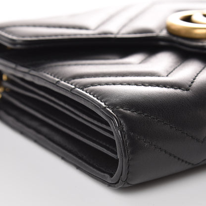 Gucci Calfskin Matelasse GG Marmont Chain Wallet Black 8 of 10