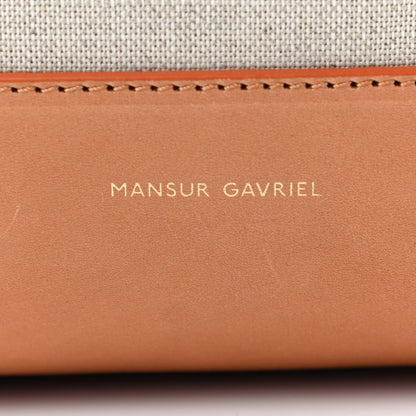 Mansur Gavriel Canvas Calfskin Bucket Bag Creme Cammello 7 of 12