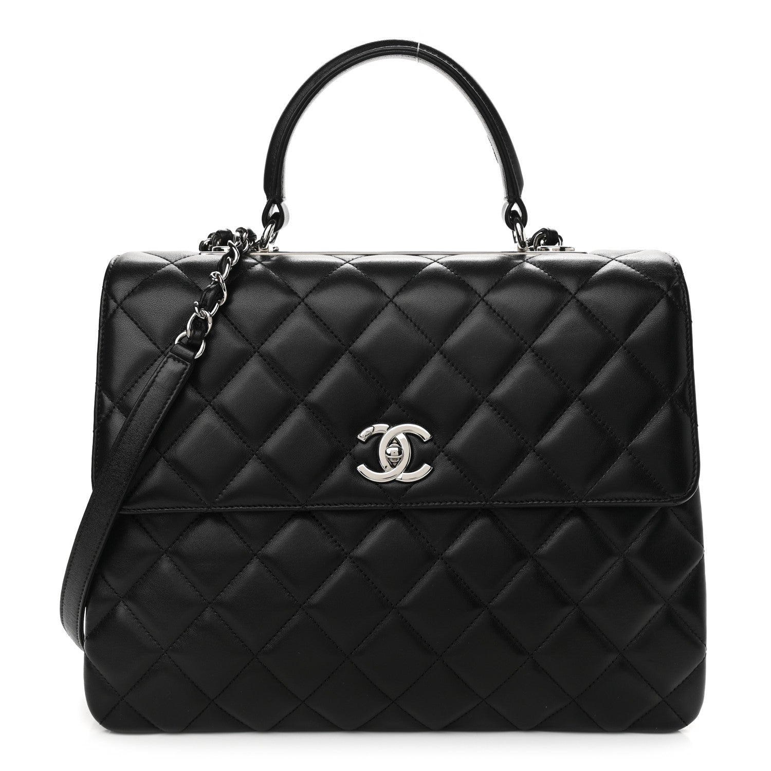 Chanel Lambskin Quilted Large Trendy CC Dual Handle Flap Bag Black 1 of 14