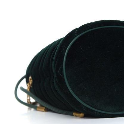 Gucci Velvet Matelasse Mini GG Marmont 2.0 Bucket Bag Dark Green 7 of 8