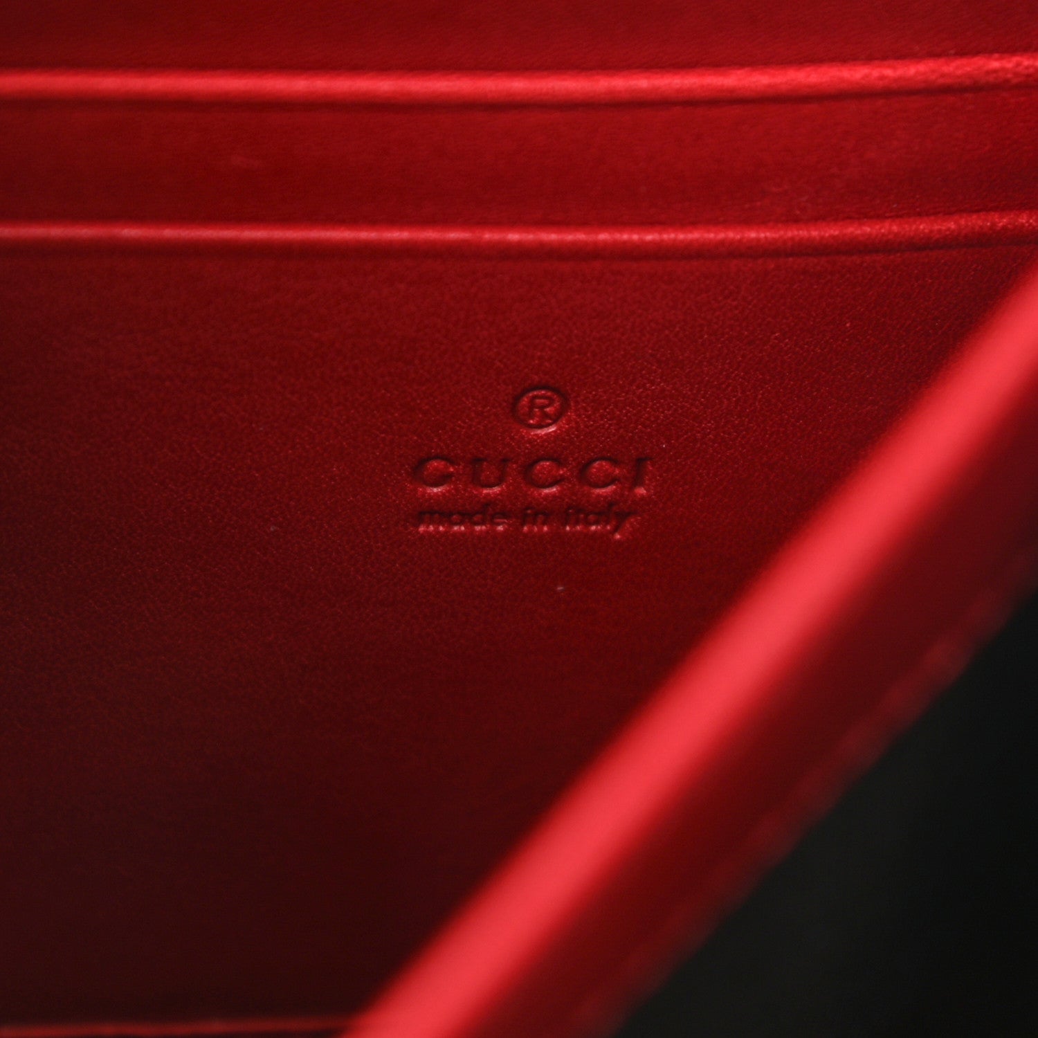 Gucci Calfskin Matelasse GG Marmont Chain Wallet Hibiscus Red 7 of 12