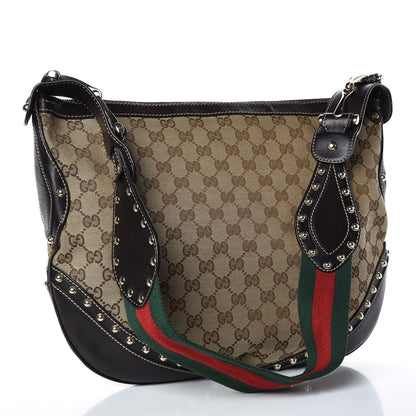 Gucci Monogram Web Pelham Studded Shoulder Bag Brown 3 of 10