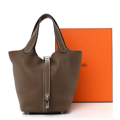 Hermes Taurillon Clemence Picotin Lock 18 PM Etoupe 11 of 11