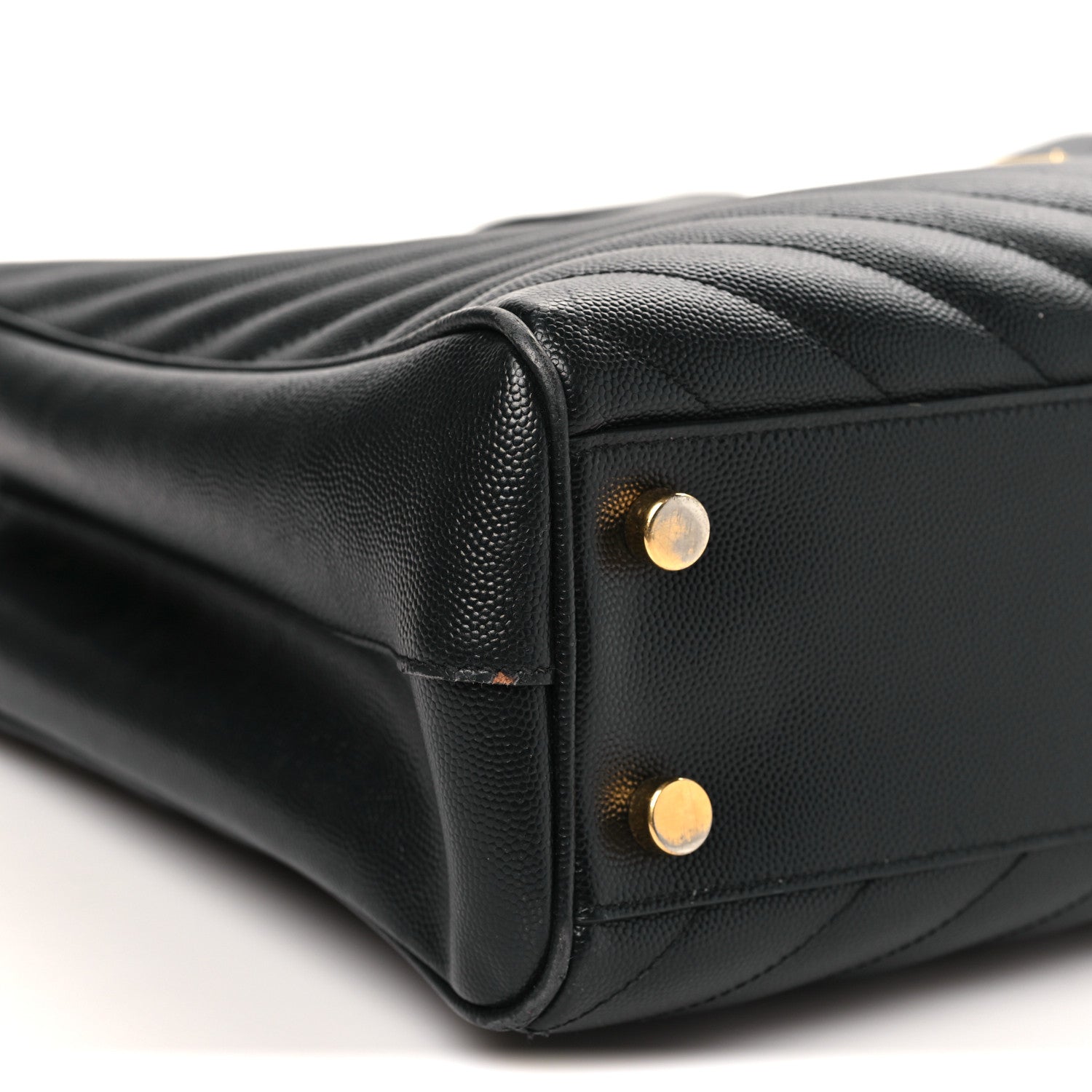 Saint Laurent Grain De Poudre Matelasse Chevron Monogram Shopping Bag Black 9 of 13