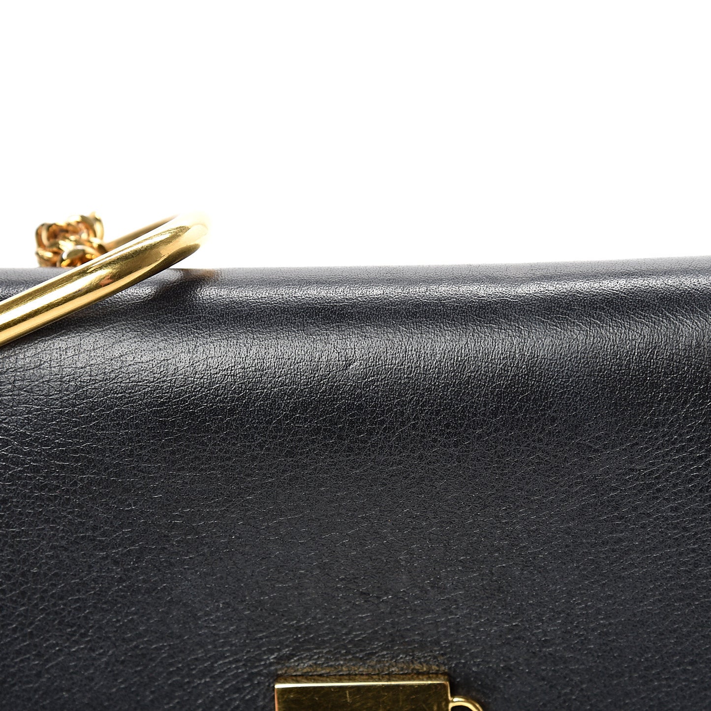 Grained Calfskin Lambskin Mini Bi-Color Drew Shoulder Bag Blue Black