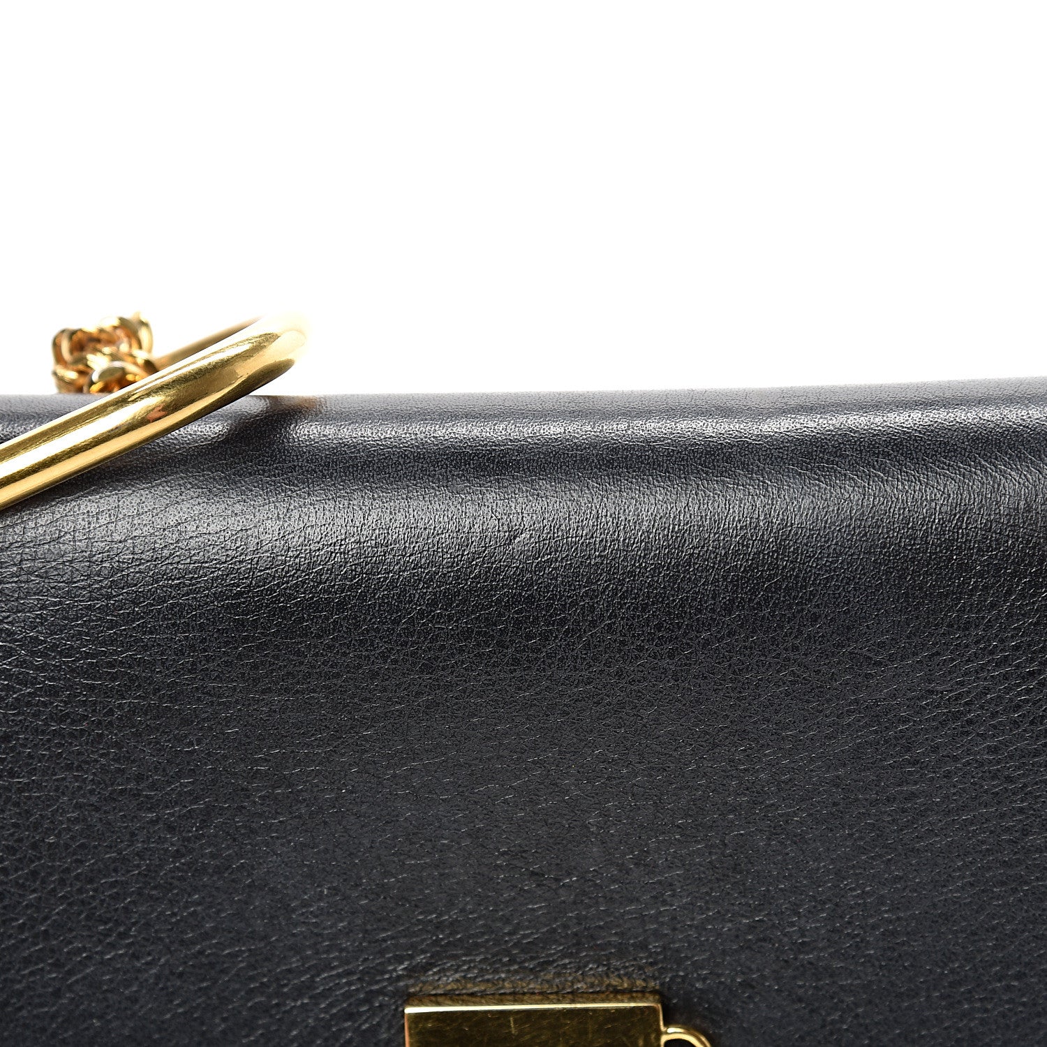 Chloe Grained Calfskin Lambskin Mini Bi-Color Drew Shoulder Bag Blue Black 12 of 13