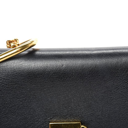 Chloe Grained Calfskin Lambskin Mini Bi-Color Drew Shoulder Bag Blue Black 12 of 13