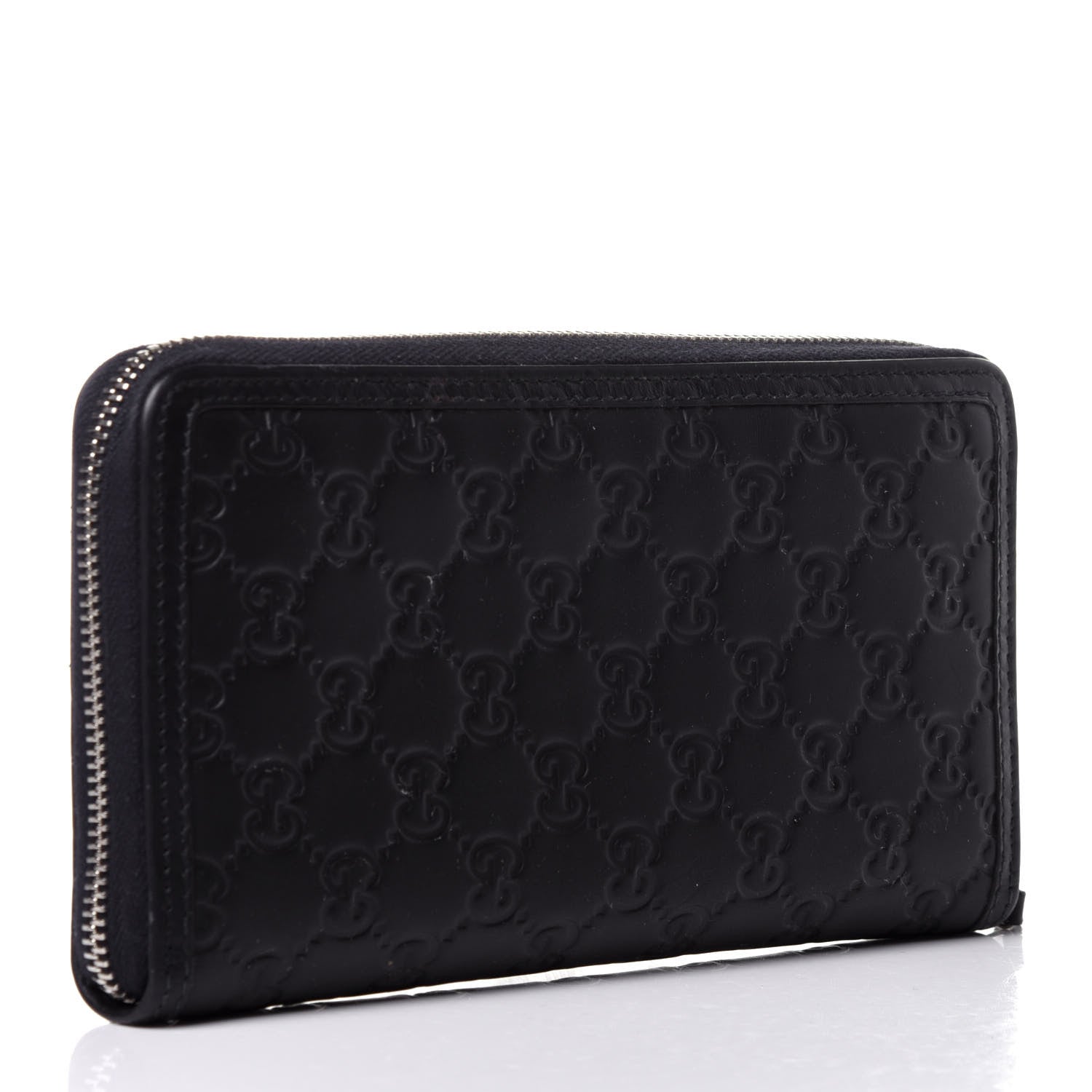 Gucci Guccissima Signature Web Zip Around Organizer Wallet Navy 3 of 12