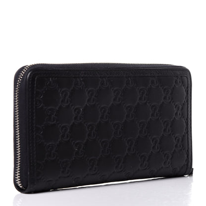 Gucci Guccissima Signature Web Zip Around Organizer Wallet Navy 3 of 12