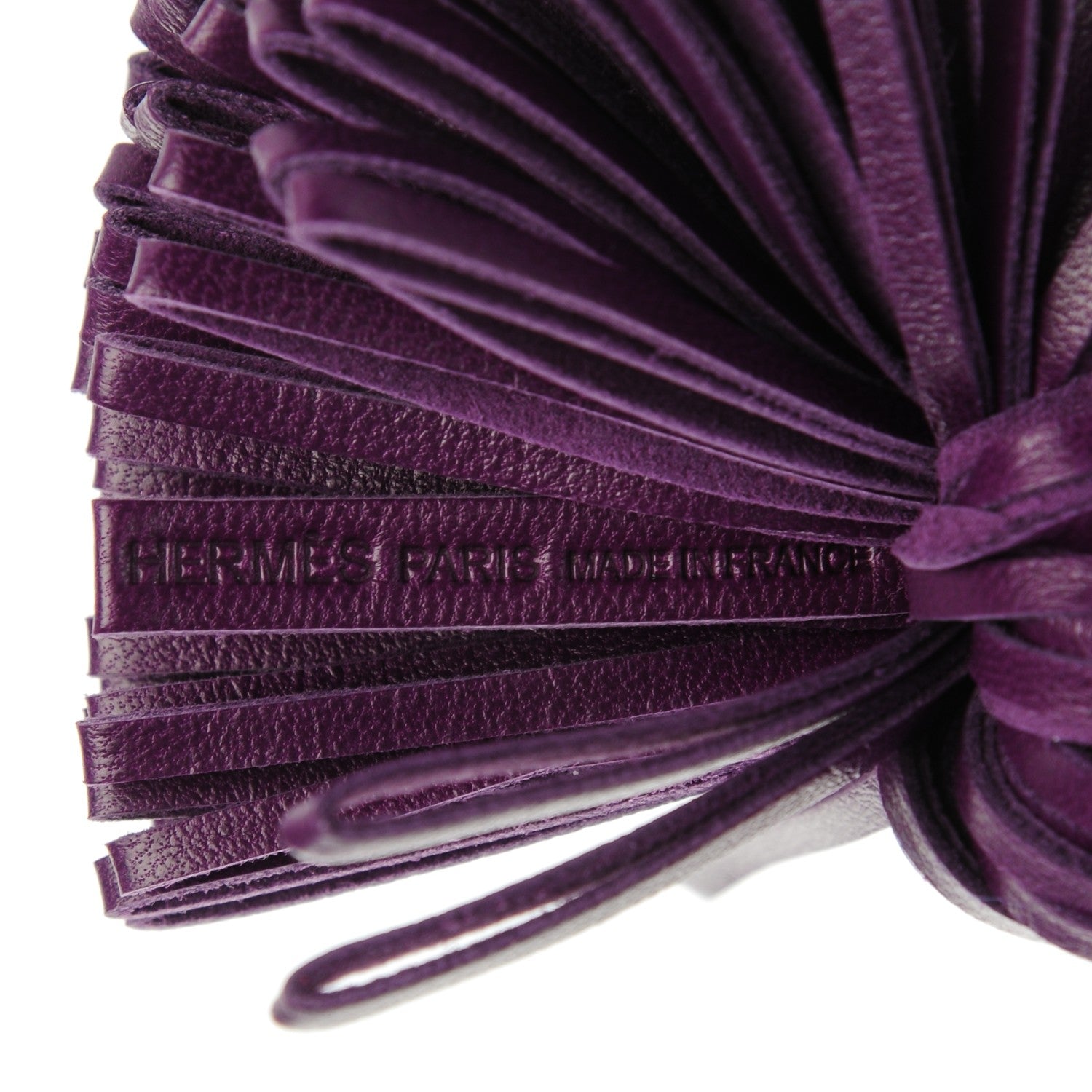 Hermes Lambskin Carmen Tassel Key Holder Violet 3 of 3