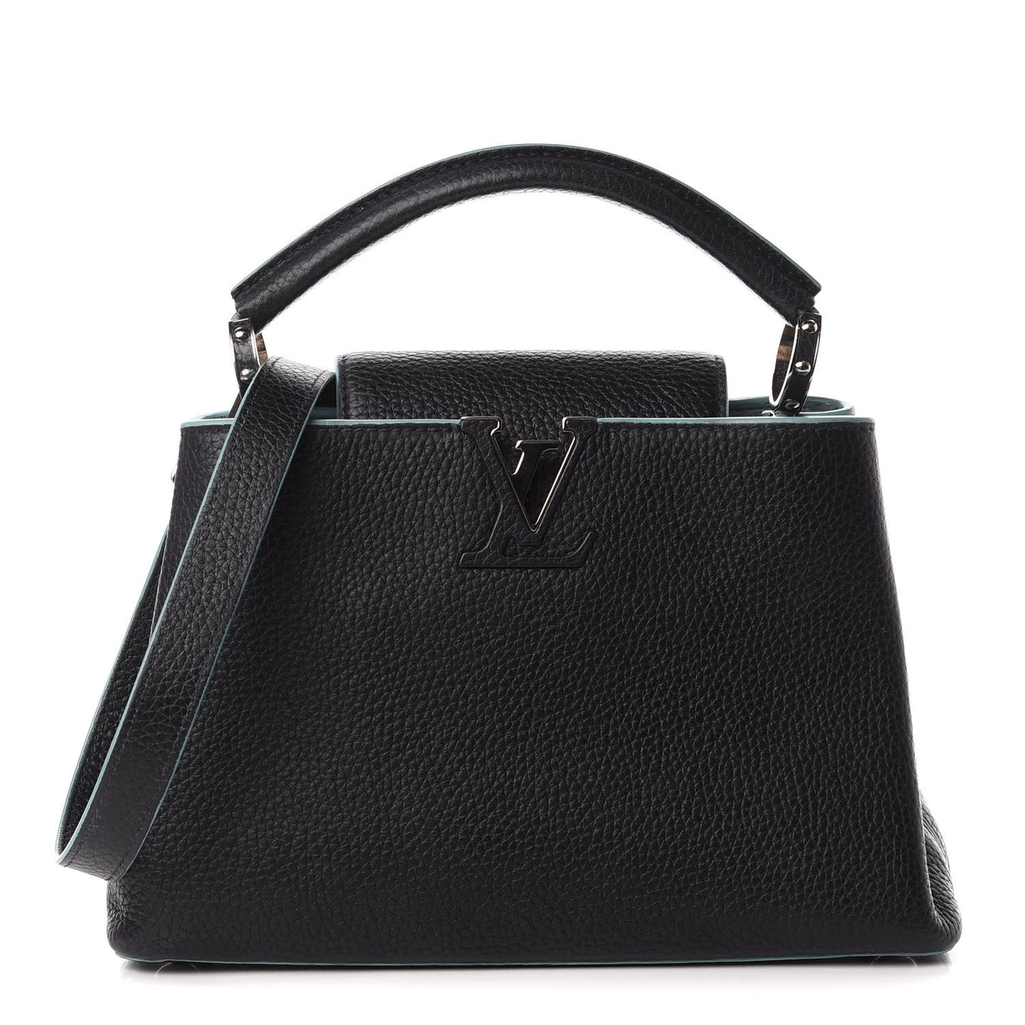 Taurillon Capucines BB Black Turquoise