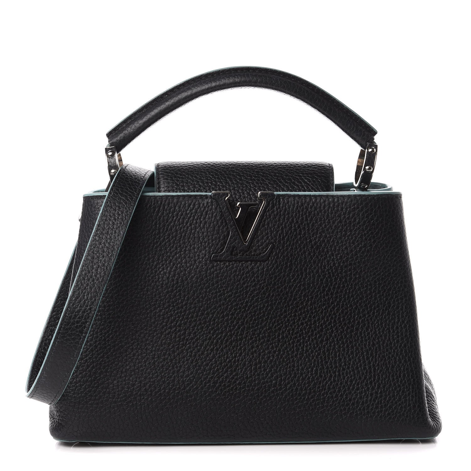 Louis Vuitton Taurillon Capucines BB Black Turquoise 1 of 10