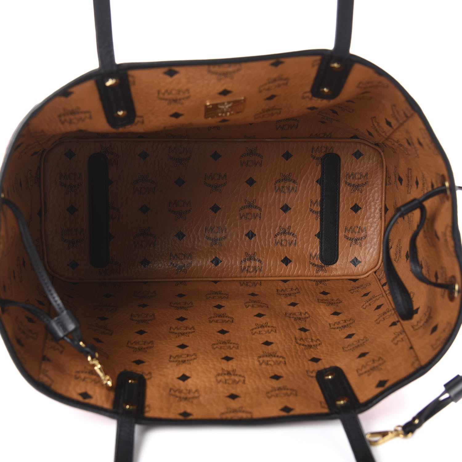 MCM Galaxy Visetos Medium Project Reversible Shopper Tote Cognac Multicolor 13 of 16