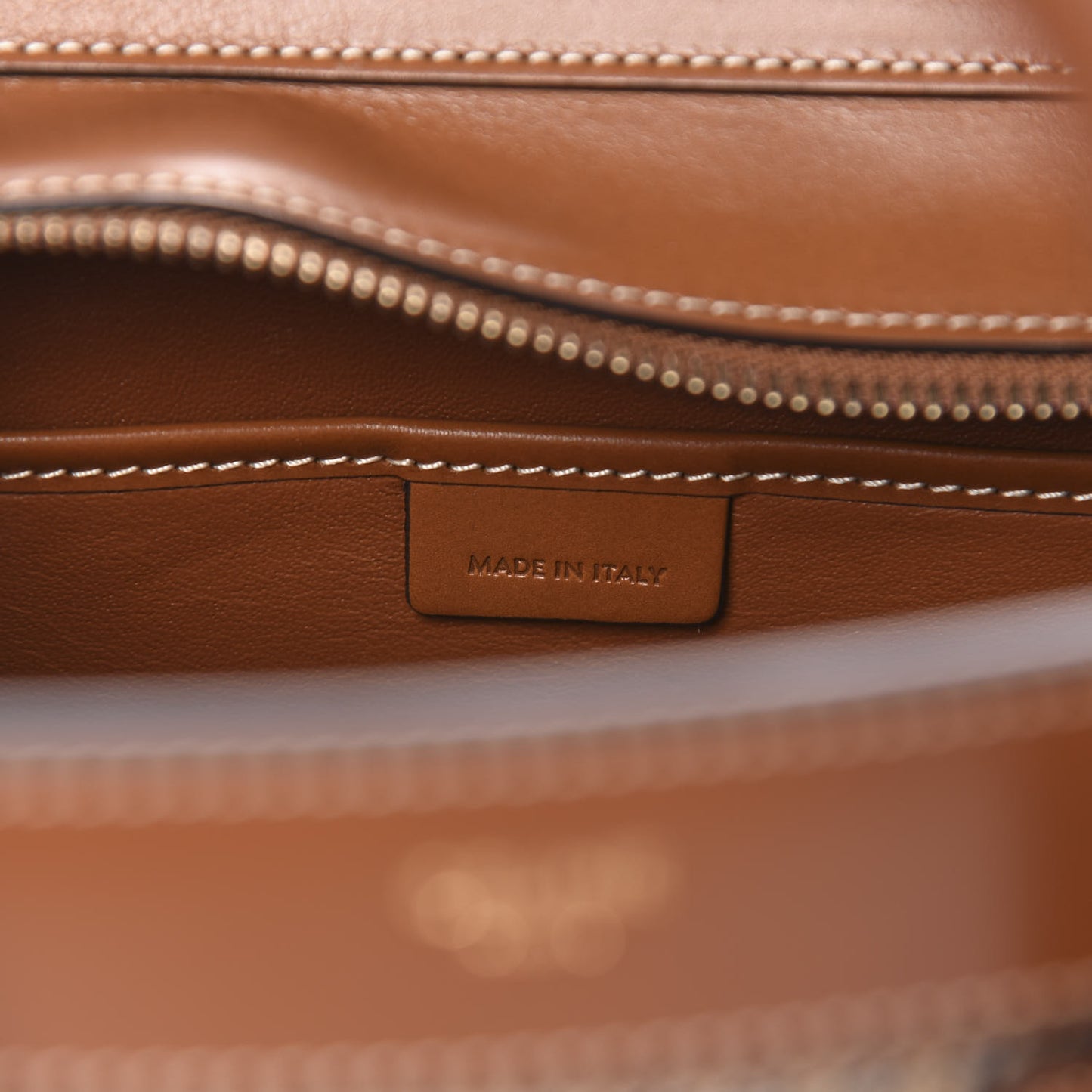 Smooth Calfskin Houndstooth Nano Luggage Tan