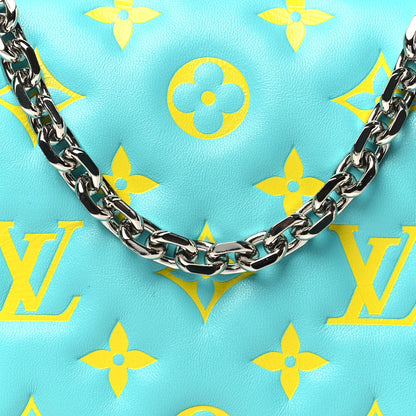 Louis Vuitton Lambskin Embossed Monogram Vuittamins Pochette Coussin Menthe Jaune 7 of 9