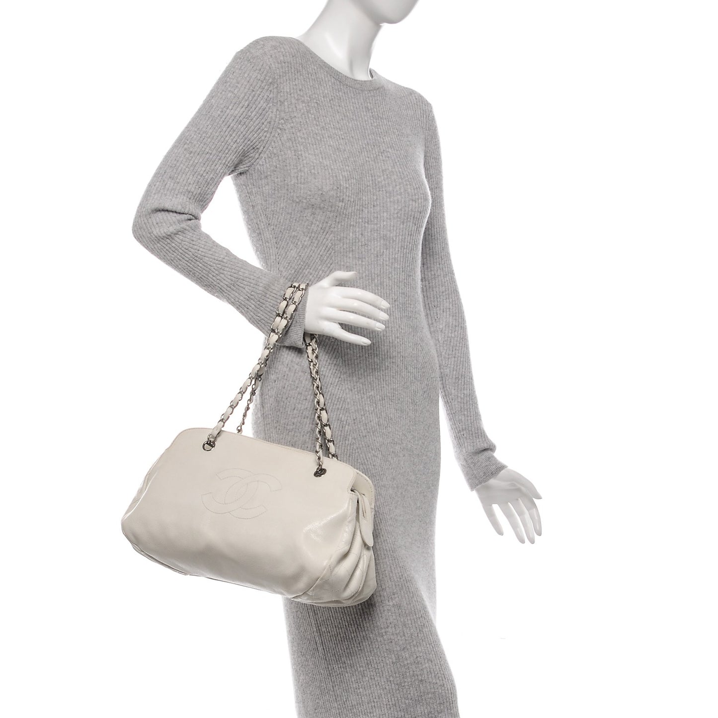 Caviar 31 CC Shoulder Bag White