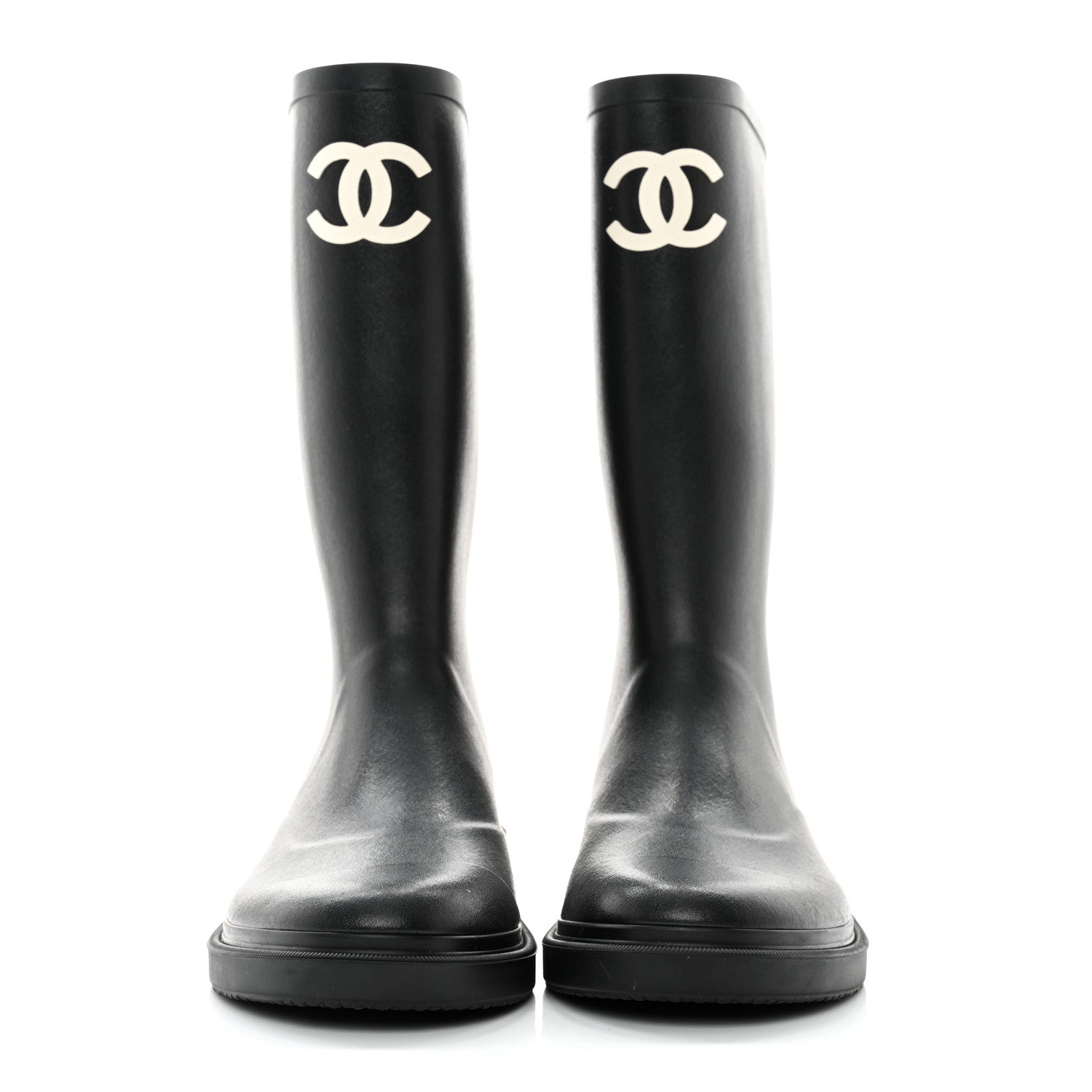 Chanel Caoutchouk CC High Boots 40 Black 2 of 8