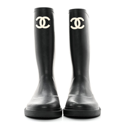 Chanel Caoutchouk CC High Boots 40 Black 2 of 8