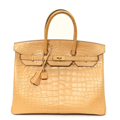 Hermes Matte Alligator Birkin 35 Paille 1 of 12