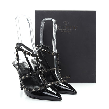 Valentino Garavani Patent Rockstud Ankle Strap Pumps 37 Black 11 of 11