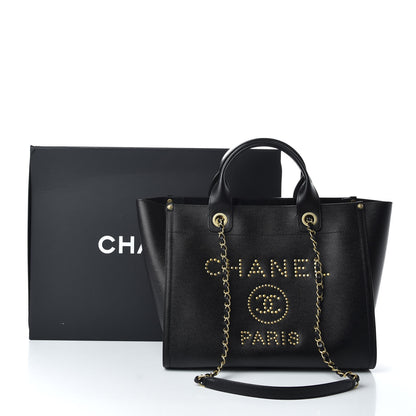 Chanel Caviar Small Studded Deauville Tote Black 11 of 11