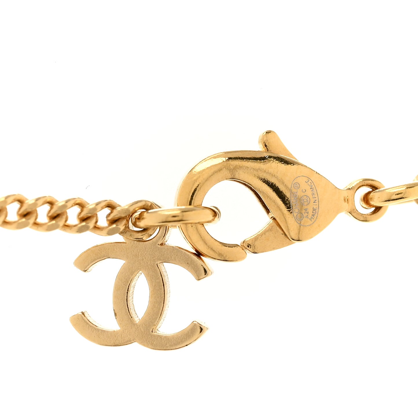 Crystal CC Pendant Necklace Gold Multicolor