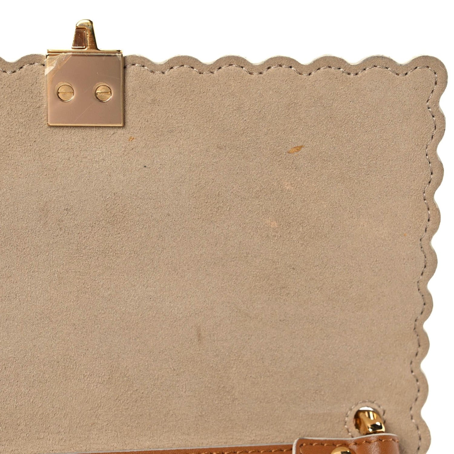 Fendi Vitello Liberty Scalloped Studded Small Kan I Shoulder Bag Caramello 13 of 17