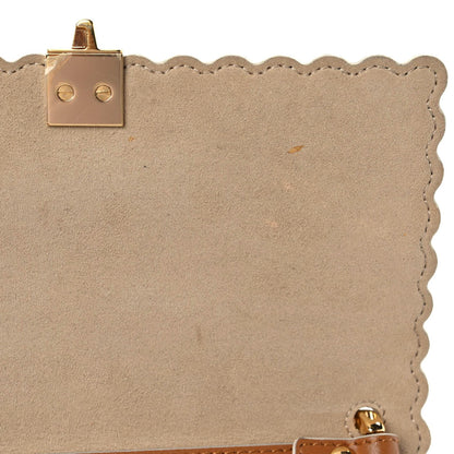 Fendi Vitello Liberty Scalloped Studded Small Kan I Shoulder Bag Caramello 13 of 17