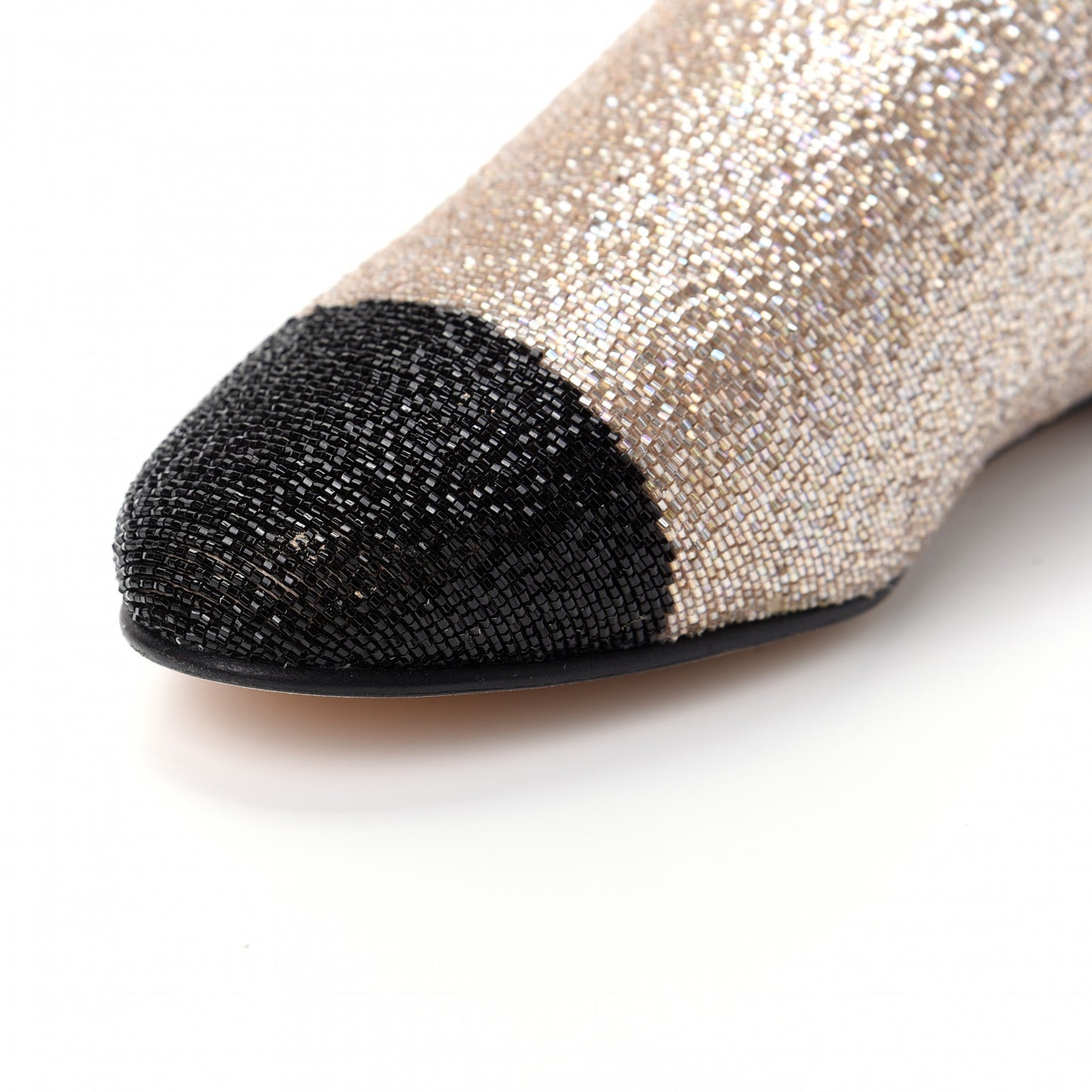 Pearl Embroidery CC Mules 35.5 Beige Black