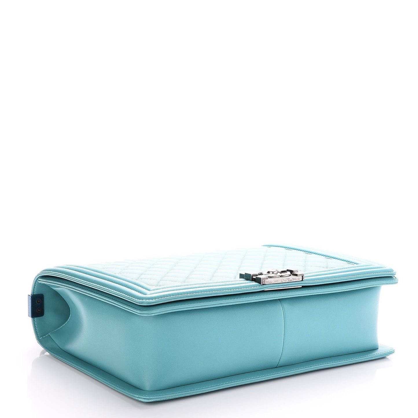 Lambskin Quilted Large Boy Flap Turquoise