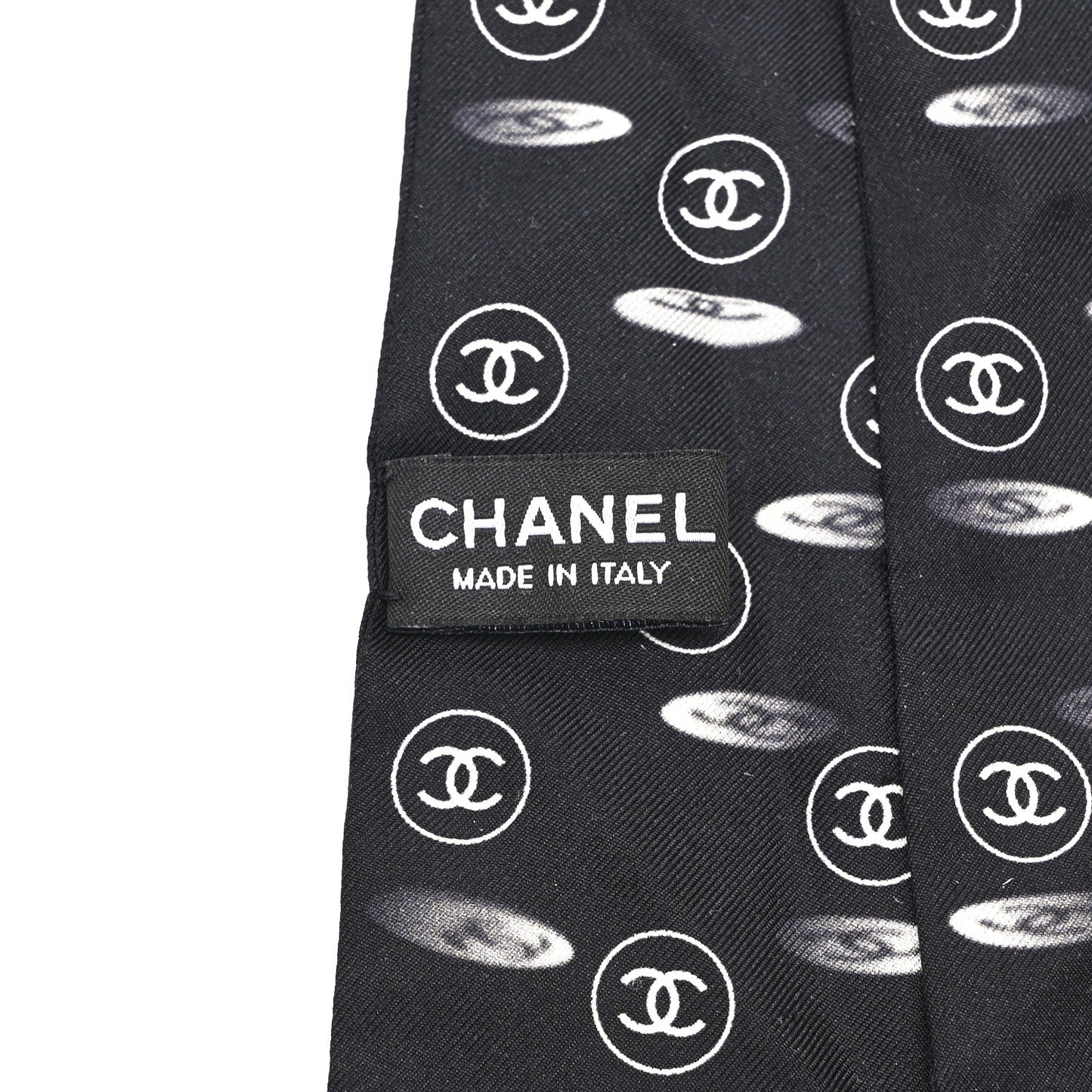 Silk CC Slim Bandeau Scarf Black