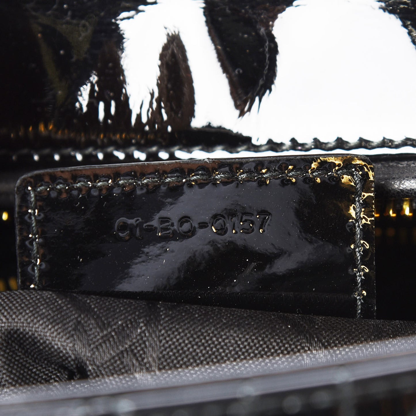 Patent Cannage Large Lady Dior Black