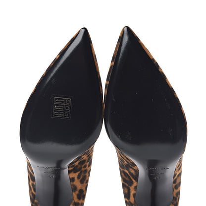Saint Laurent Suede Leopard Printed Anja Pumps 41 Natural Coffee 8 of 9