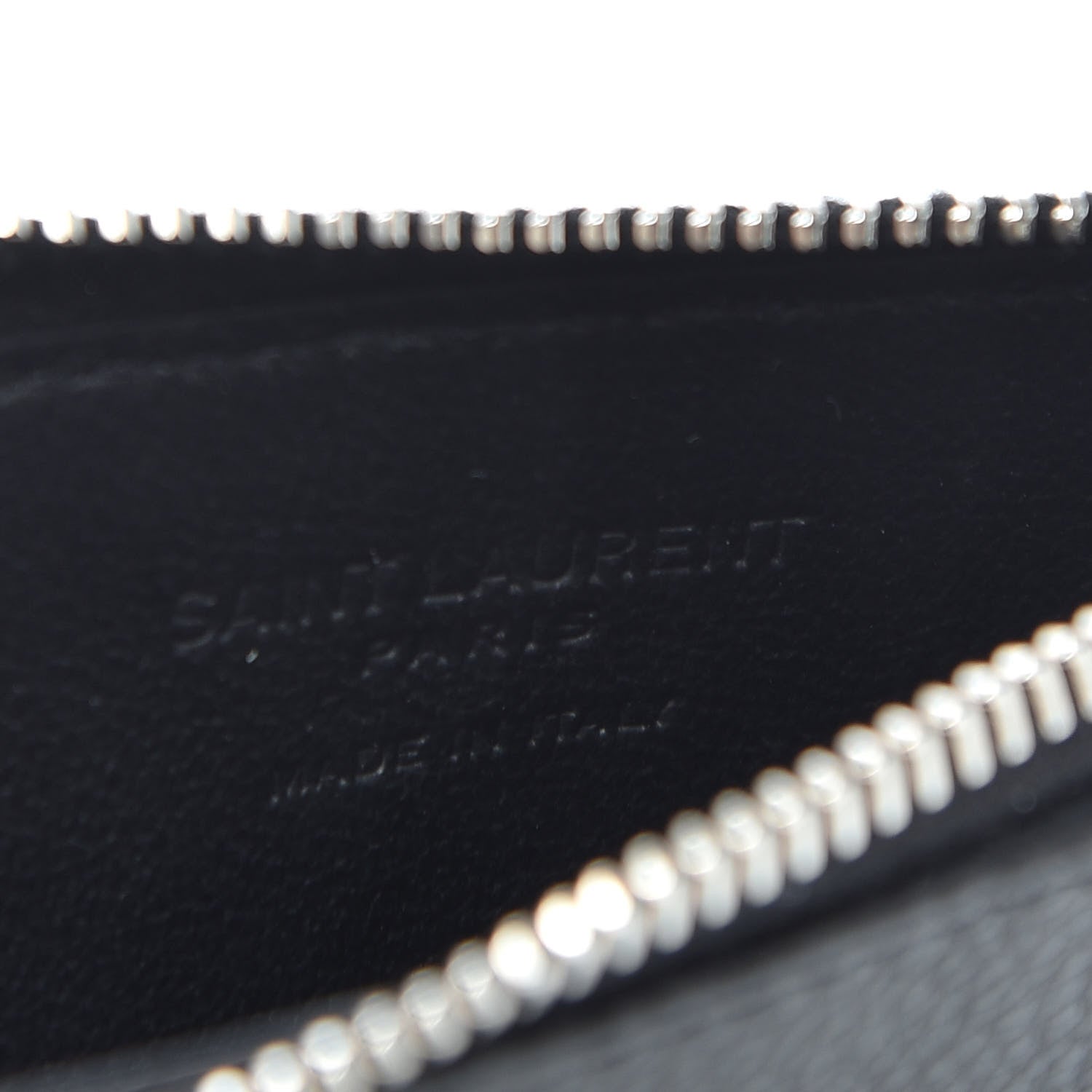 Saint Laurent Grained Calfskin 5 Fragments Zip Pouch Card Holder Black 6 of 6