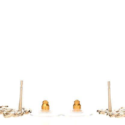 Chanel Crystal CC Pearl Drop Earrings Light Gold 3 of 5