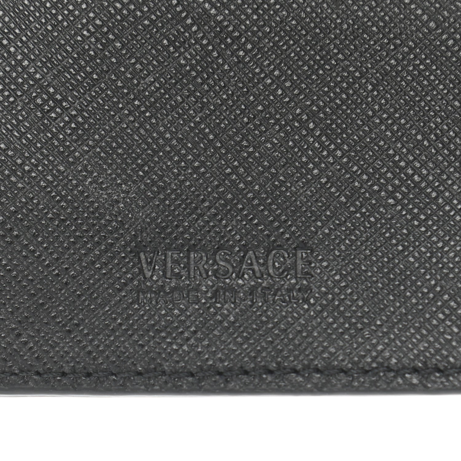 Versace Calfskin PVC Barocco Printed Bi-Fold Wallet Black Gold 6 of 6