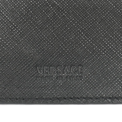 Versace Calfskin PVC Barocco Printed Bi-Fold Wallet Black Gold 6 of 6