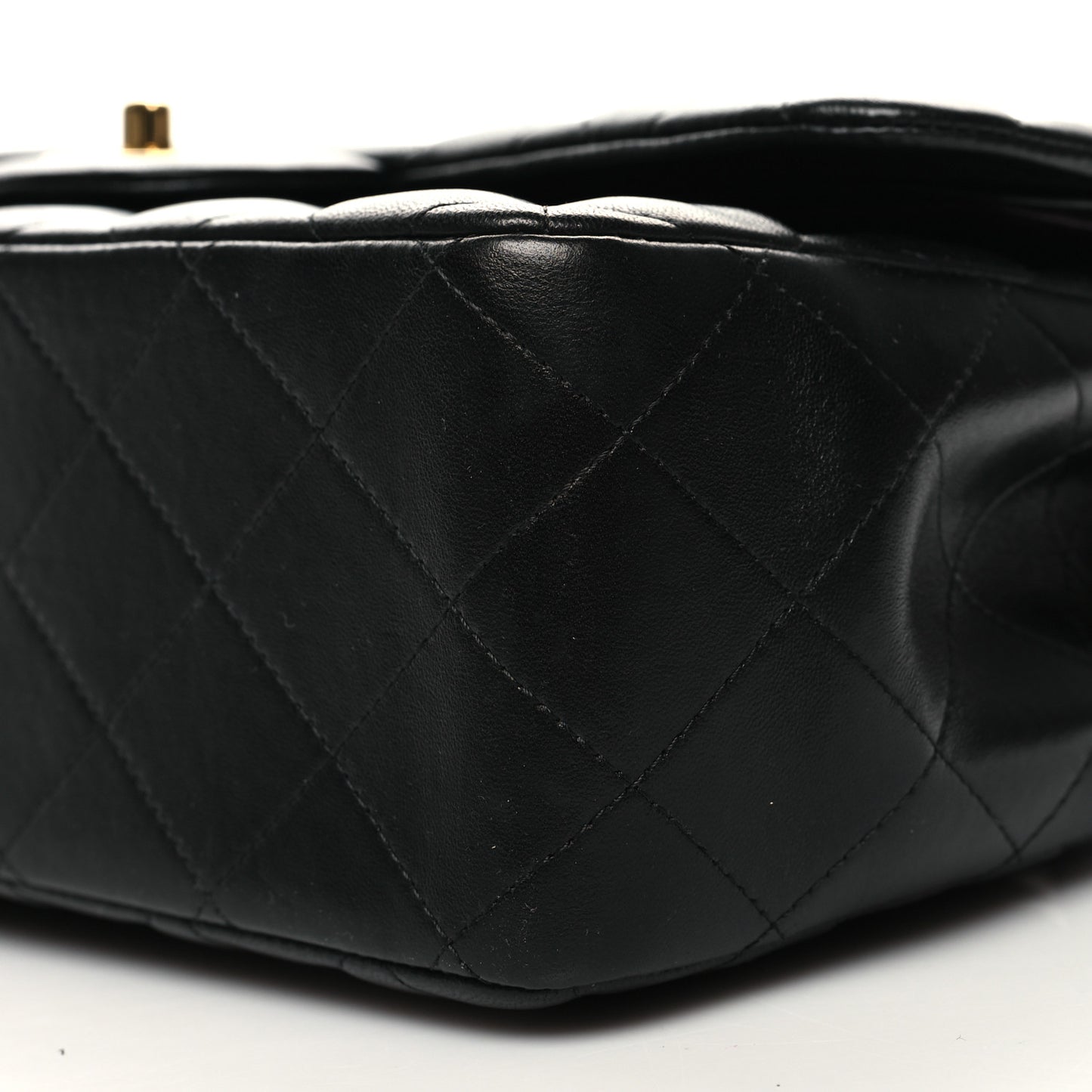 Lambskin Quilted Jumbo Double Flap Black