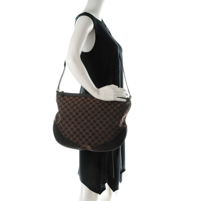 Gucci Denim Monogram Large Half Moon Hobo Dark Brown 2 of 7