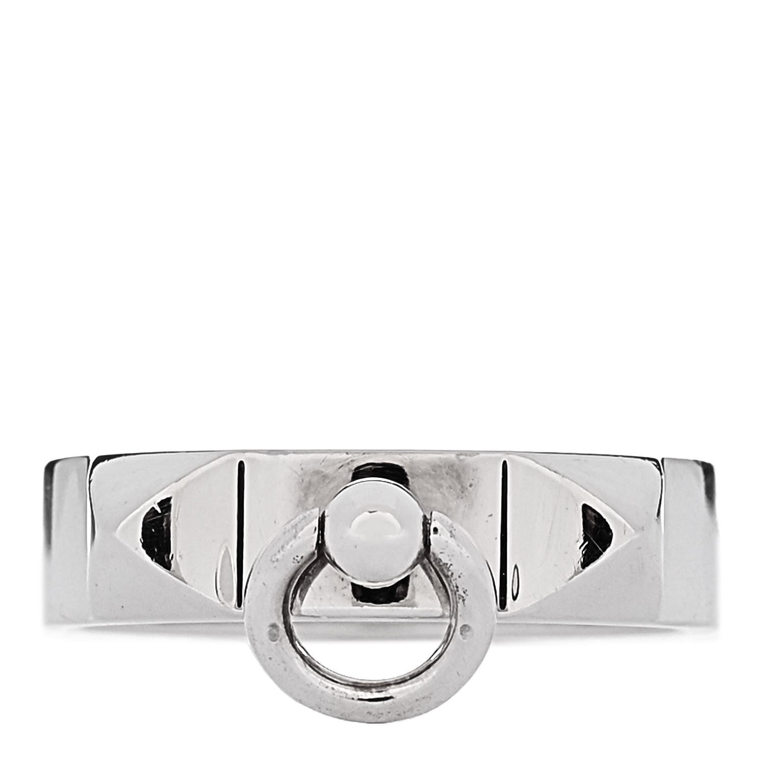 Hermes Sterling Silver PM Collier De Chien Ring 54 7 1 of 5
