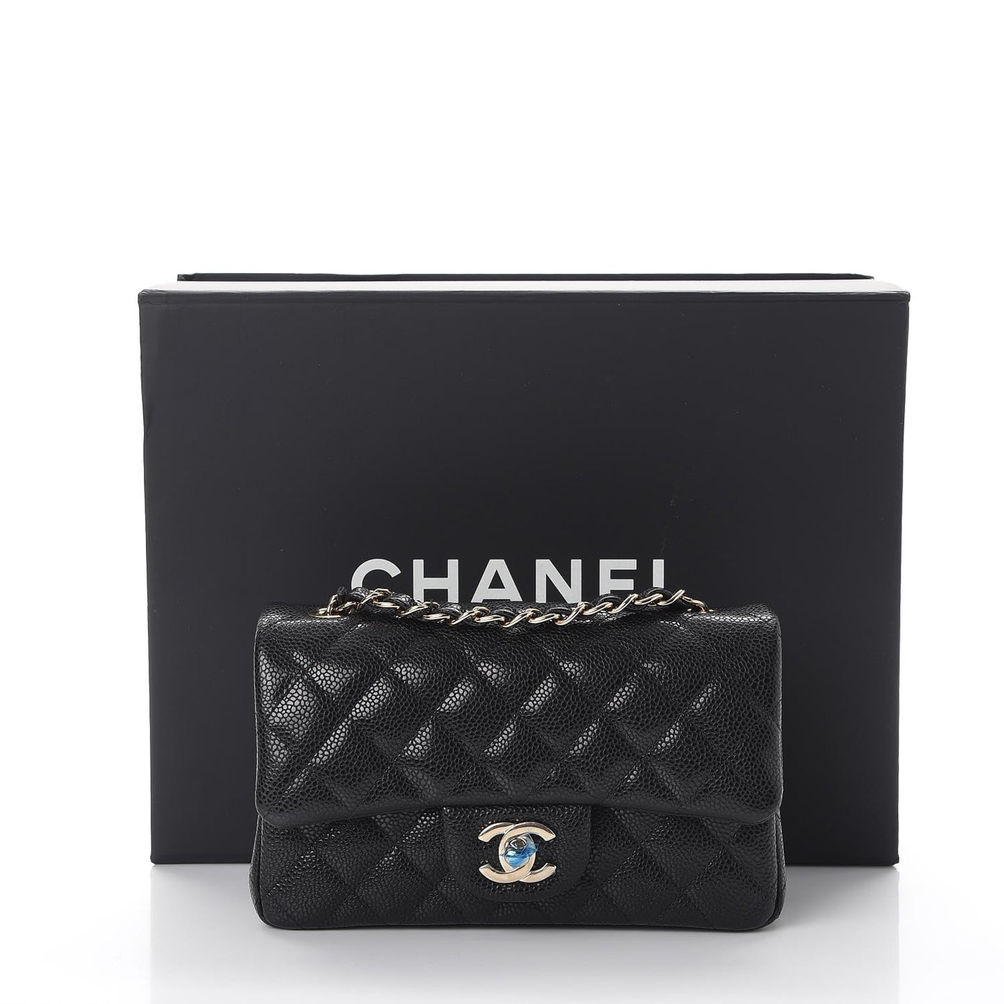 Caviar Quilted Mini Rectangular Flap Black
