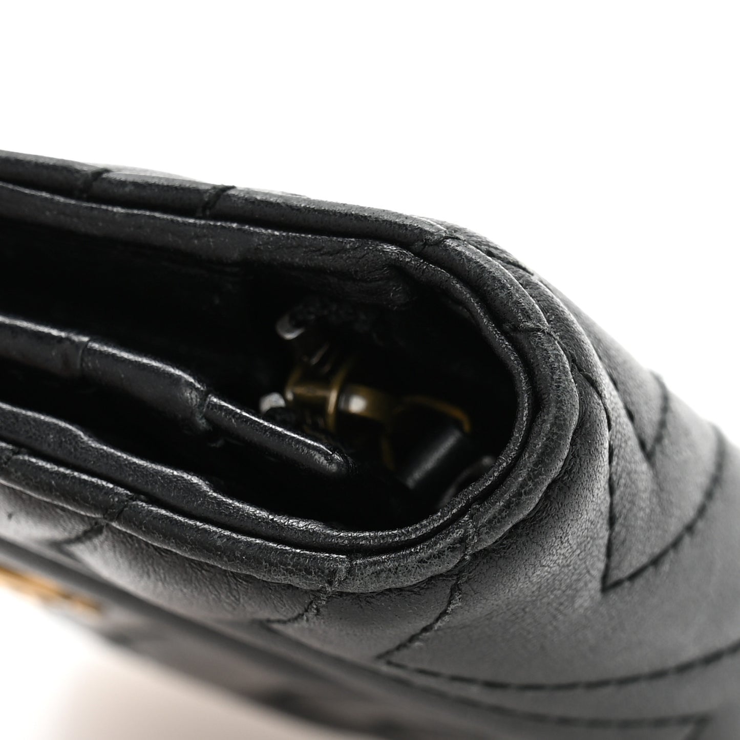 Calfskin Matelasse GG Marmont Card Case Wallet Black