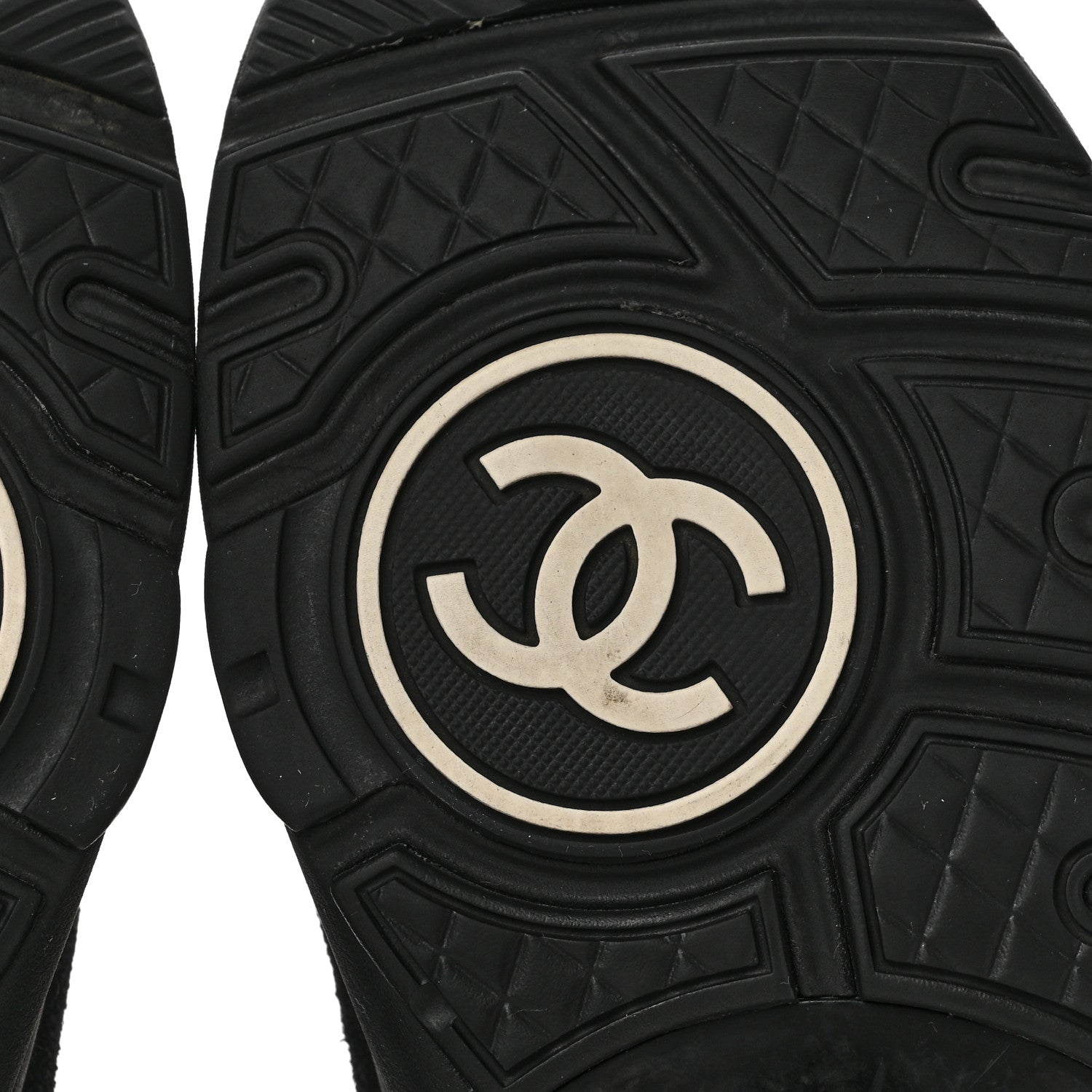 Chanel Toile Suede Calfskin CC Sneakers 38 Black 6 of 8