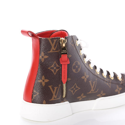 Louis Vuitton Calfskin Patent Monogram Stellar Sneaker Boots 35.5 Rouge 9 of 11