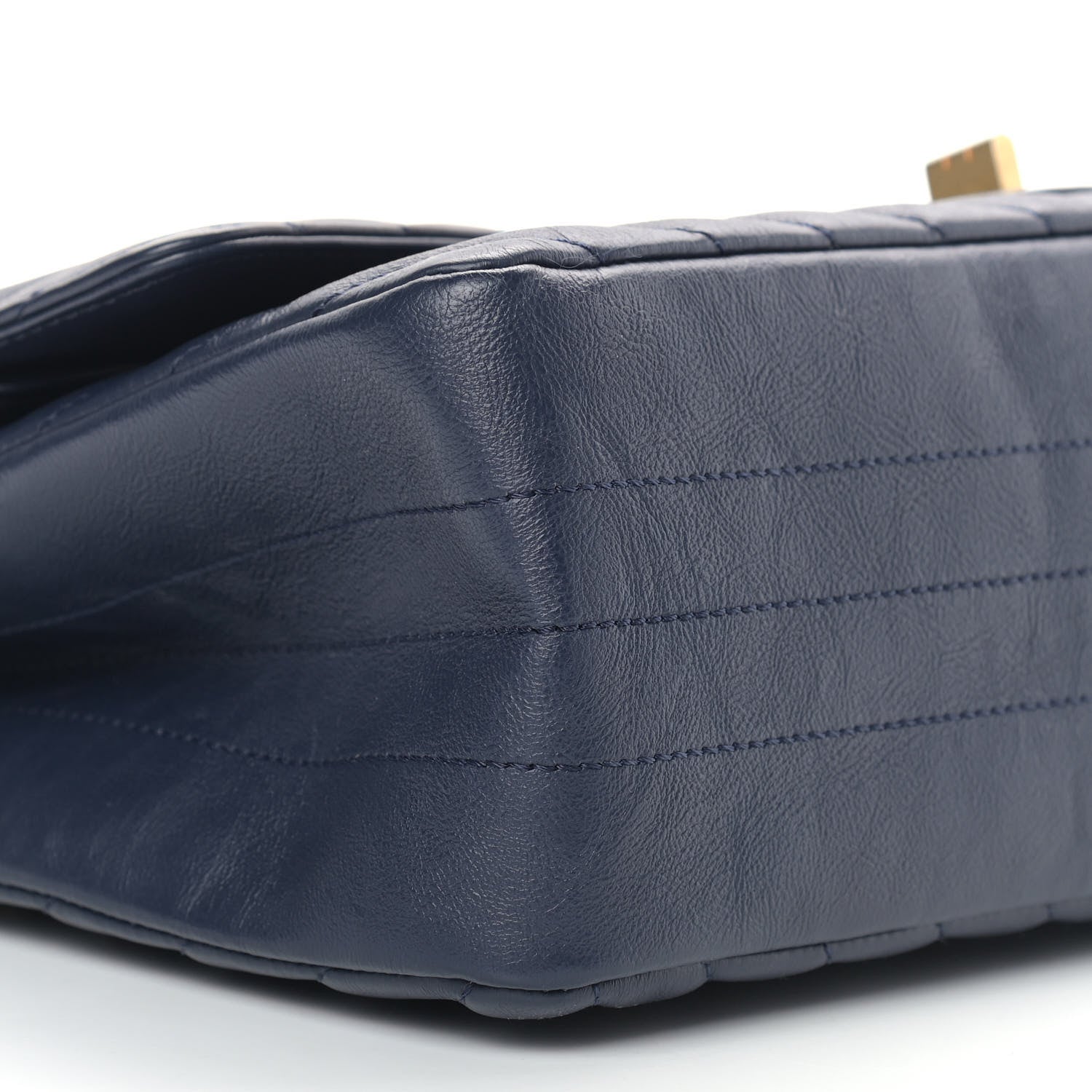 Chanel Crumpled Calfskin Chevron Quilted 2.55 Reissue 226 Navy Blue 8 of 13